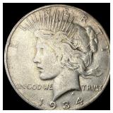 1934-D Silver Peace Dollar ABOUT UNCIRCULATED