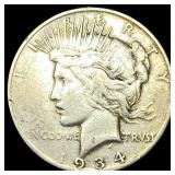 1934-s Silver Peace Dollar LIGHTLY CIRCULATED