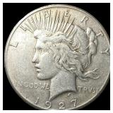 1927 Silver Peace Dollar ABOUT UNCIRCULATED