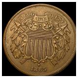 1865 Two-Cent Piece CHOICE AU