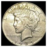 1934 Silver Peace Dollar CLOSELY UNCIRCULATED