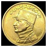 Iran 1/2 Pahlavi Gold Coin (Reza Shah) CLOSELY UNC