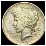 1921 Silver Peace Dollar NEARLY UNCIRCULATED
