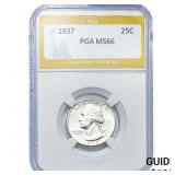 1937 Washington Silver Quarter PGA MS66