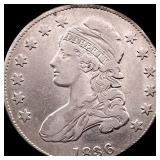 1836 Capped Bust Half Dollar NEARLY  UNCIRCULATED