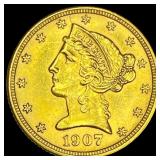 1907-D Gold $5 Half Eagle UNCIRCULATED