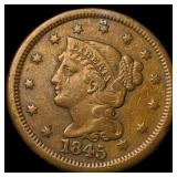 1845 Braided Hair Large Cent CLOSELY UNCIRCULATED