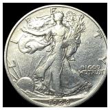 1928-S Silver Walking Liberty Half Dollar CLOSELY