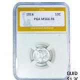 1916 Mercury Silver Dime PGA MS66 FB
