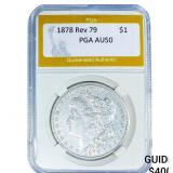 1878 Rev 79 Morgan Silver Dollar PGA AU50