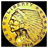 1914 Indian Head Gold $2.50 Quarter Eagle CLOSELY