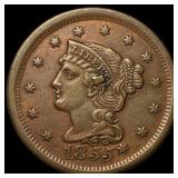1855 Braided Hair Large Cent CLOSELY UNCIRCULATED