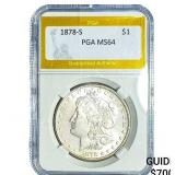 1878-S Morgan Silver Dollar PGA MS64