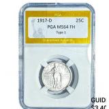 1917-D Standing Liberty Quarter PGA MS64 FH Type 1