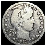 1913 Barber Silver Quarter LIGHTLY CIRCULATED