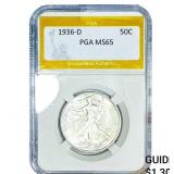 1936-D Walking Liberty Half Dollar PGA MS65