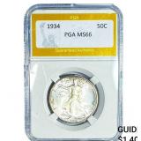 1934 Walking Liberty Half Dollar PGA MS66