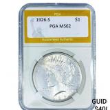 1926-S Silver Peace Dollar PGA MS62
