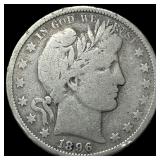 1896-O Silver Barber Half Dollar LIGHTLY CIRCULATE