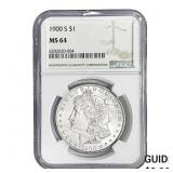 1900-S Morgan Silver Dollar NGC MS64