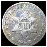 1852 Silver Three-Cent Piece ABOUT UNCIRCULATED
