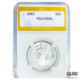 1943 Walking Liberty Half Dollar PGA MS66
