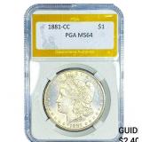 1881-CC Morgan Silver Dollar PGA MS64