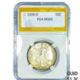 1939-D Walking Liberty Half Dollar PGA MS66