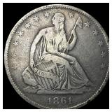 1861-O Silver Half Dollar ABOUT UNCIRCULATED