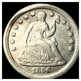 1856 Seated Liberty Half Dime NEARLY UNCIRCULATED