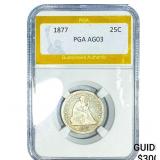 1877 Seated Liberty Quarter PGA AG03