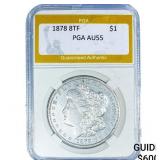 1878 8TF Morgan Silver Dollar PGA AU55