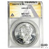 1884-CC Morgan Silver Dollar ANACS MS63 Cameo PL