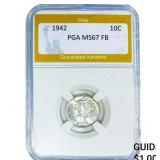 1942 Mercury Silver Dime PGA MS67 FB