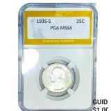 1935-S Washington Silver Quarter PGA MS66