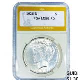 1926-D Silver Peace Dollar PGA MS63 RD