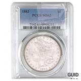 1883 Morgan Silver Dollar PCGS MS63