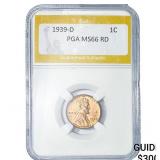 1939-D Wheat Cent PGA MS66 RD