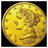 1886-S Gold $5 Half Eagle CLOSELY UNCIRCULATED