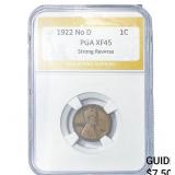 1922 No D Wheat Cent PGA XF45 Strong Reverse
