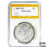 1882-O/S Morgan Silver Dollar PGA AU53