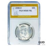 1948-D Franklin Half Dollar PGA MS66 FBL