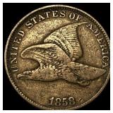 1858 Copper-Nickel Flying Eagle Cent NEARLY UNCIRC