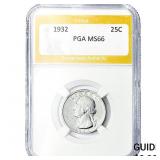 1932 Washington Silver Quarter PGA MS66