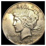 1934 Silver Peace Dollar NEARLY UNCIRCULATED
