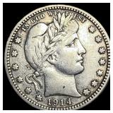 1914 Barber Quarter ABOUT UNCIRCULATED