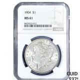 1904 Morgan Silver Dollar NGC MS61