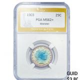 1903 Barber Quarter PGA MS62+ Monster