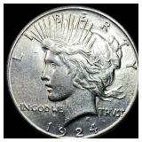 1924-S Peace Silver Dollar CHOICE AU