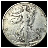 1929-D Silver Walking Liberty Half Dollar NEARLY U
